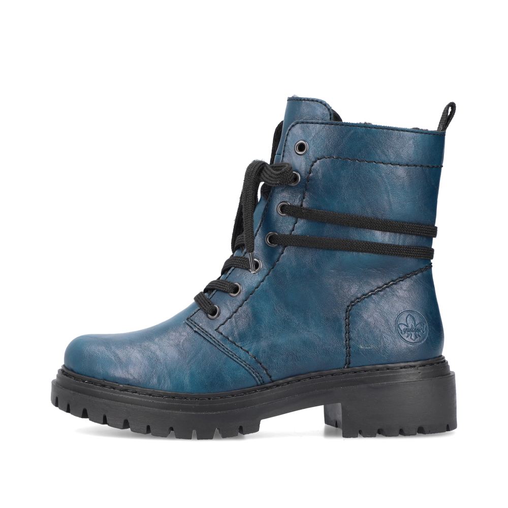 Rieker Schuhe | Damen Biker Boots cyanblau