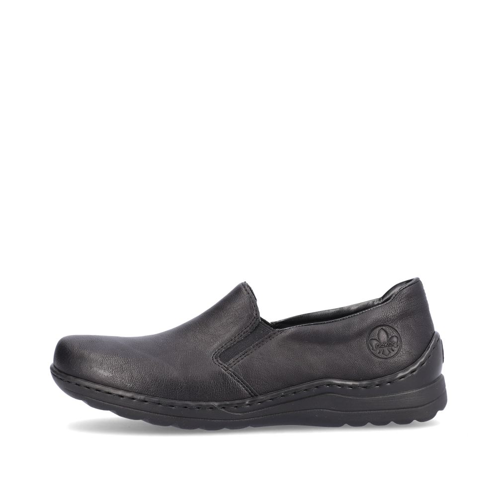 Rieker Schuhe | Damen Slipper asphaltschwarz