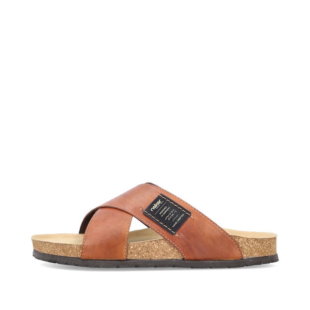Rieker Schuhe | Herren Pantoletten zimtbraun