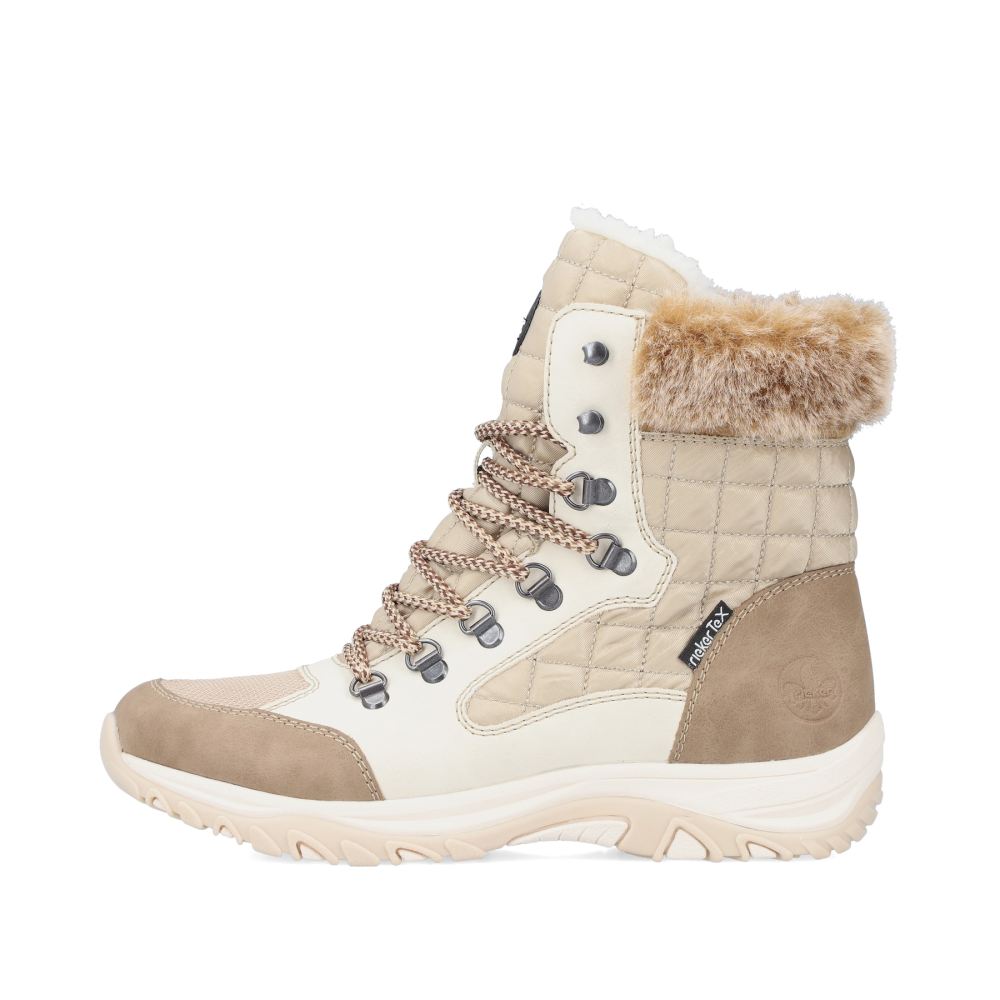 Rieker Schuhe | Damen Schnurstiefel braunbeige