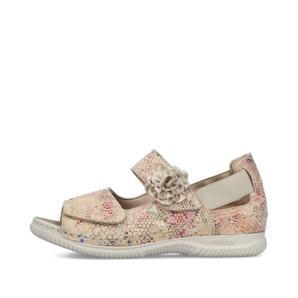 Rieker Schuhe | Damen Riemchensandalen multi-creme