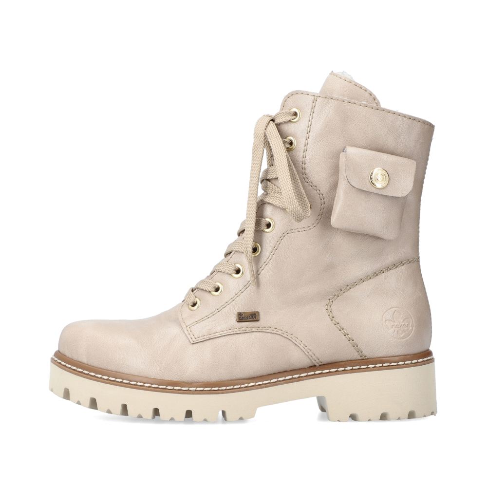 Rieker Schuhe | Damen Biker Boots hellbeige