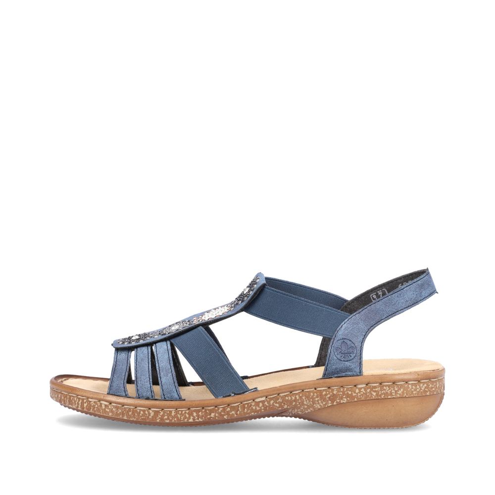 Rieker Schuhe | Damen Riemchensandalen marineblau