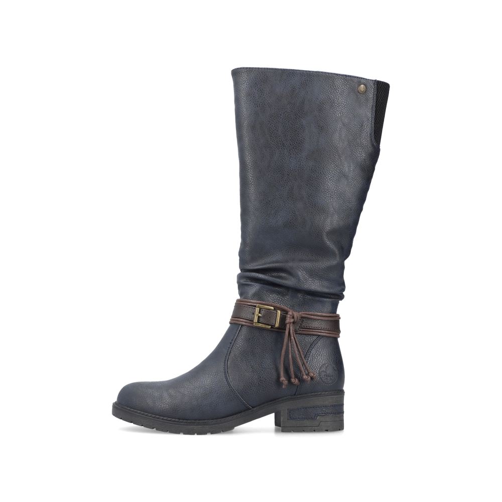 Rieker Schuhe | Damen Hochschaftstiefel graublau