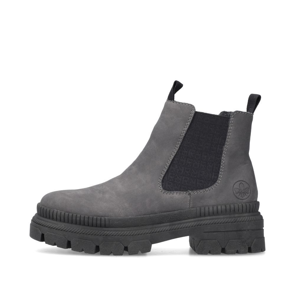 Rieker Schuhe | Damen Chelsea Boots granitgrau-schwarz