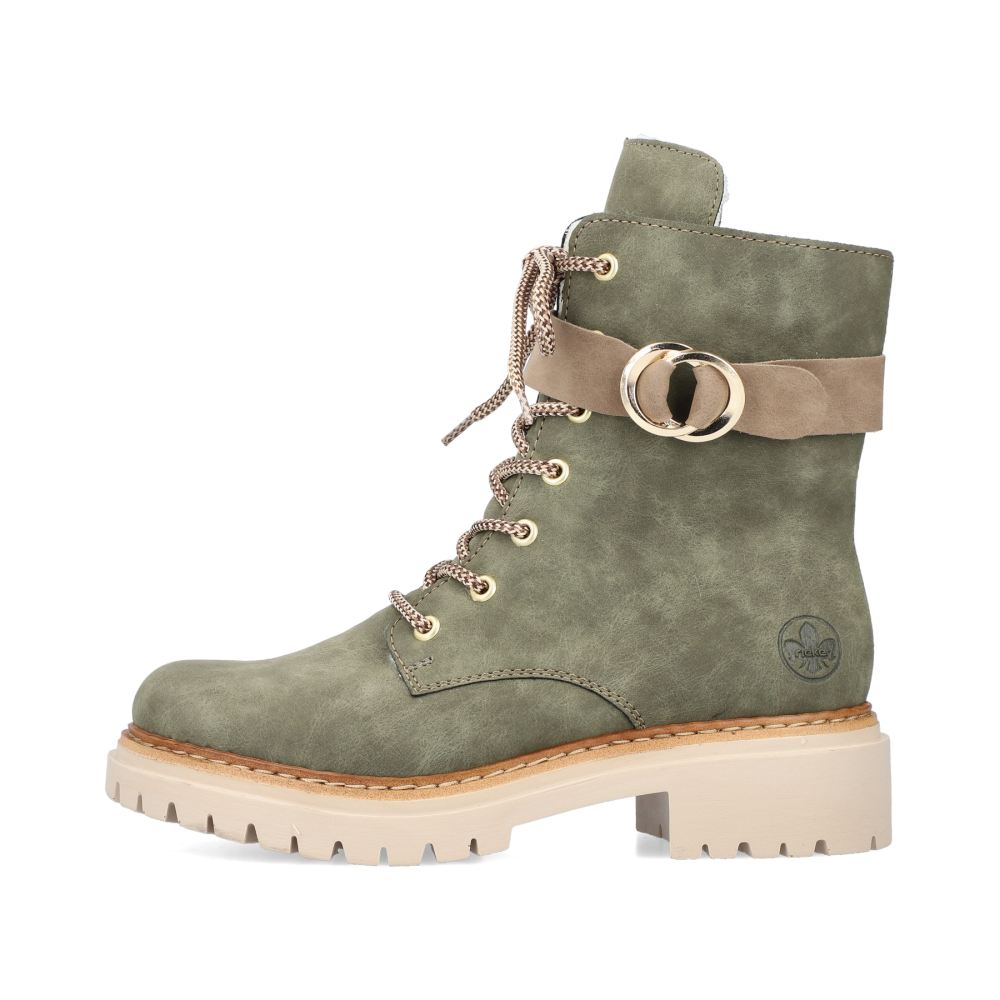 Rieker Schuhe | Damen Biker Boots laubgrun