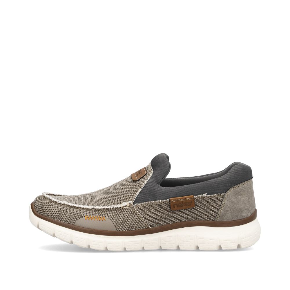 Rieker Schuhe | Herren Slipper beige-grau