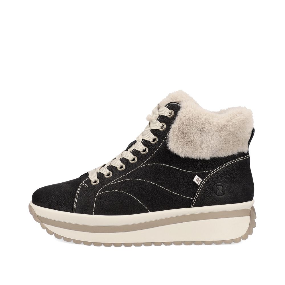Rieker Schuhe | EVOLUTION Damen Sneaker High night-black creme-beige