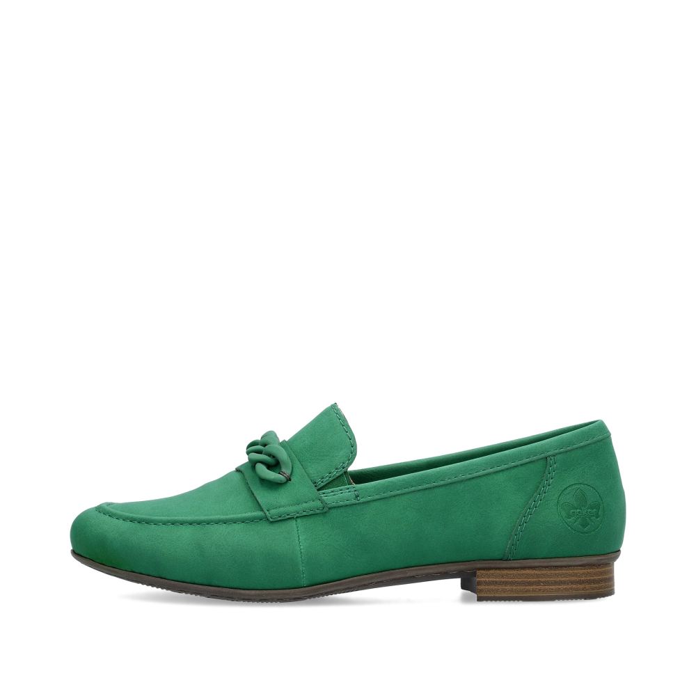 Rieker Schuhe | Damen Loafer grasgrun