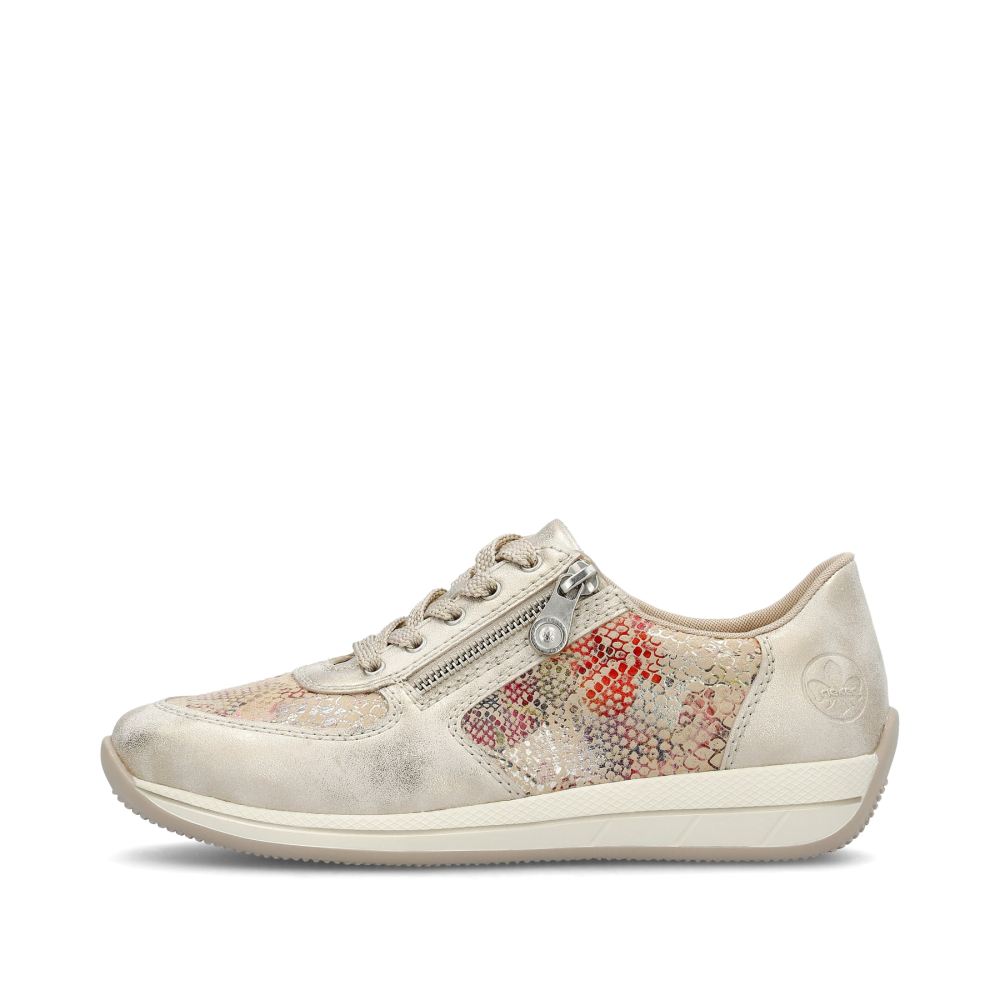 Rieker Schuhe | Damen Sneaker Low beige-multi-metallic