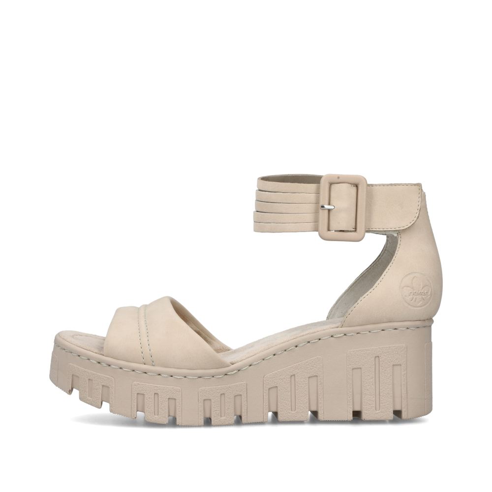 Rieker Schuhe | Damen Keilsandaletten sandbeige