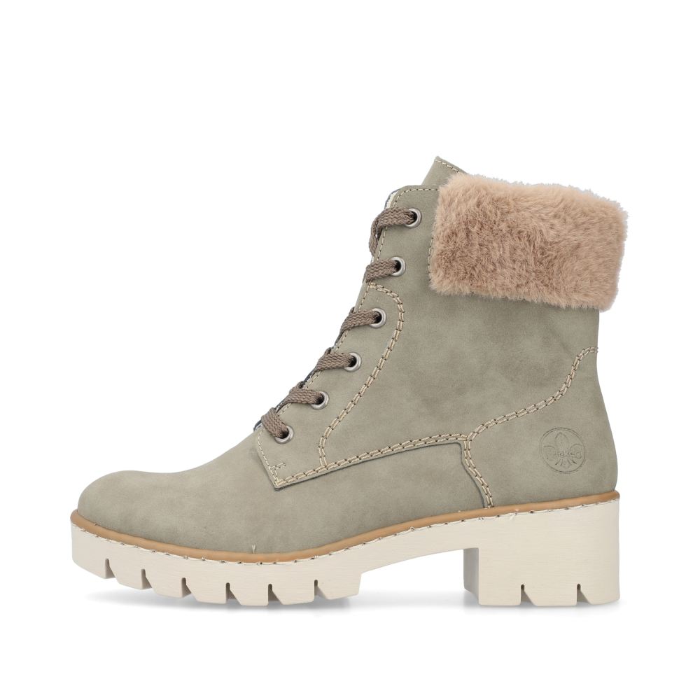 Rieker Schuhe | Damen Schnurstiefel khaki-braun