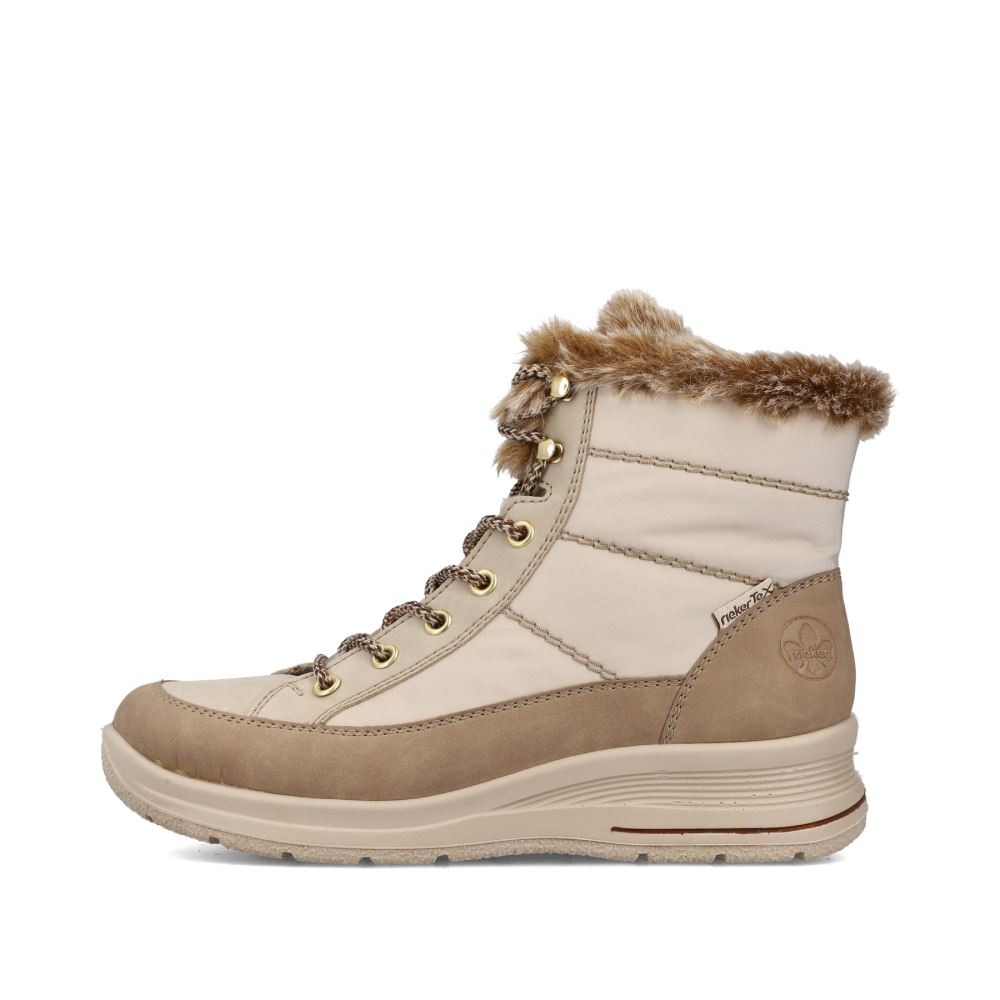 Rieker Schuhe | Damen Schnurstiefel vanillebeige