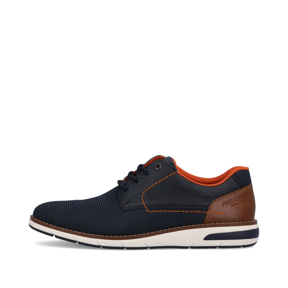 Rieker Schuhe | Herren Schnurschuhe marineblau-orange