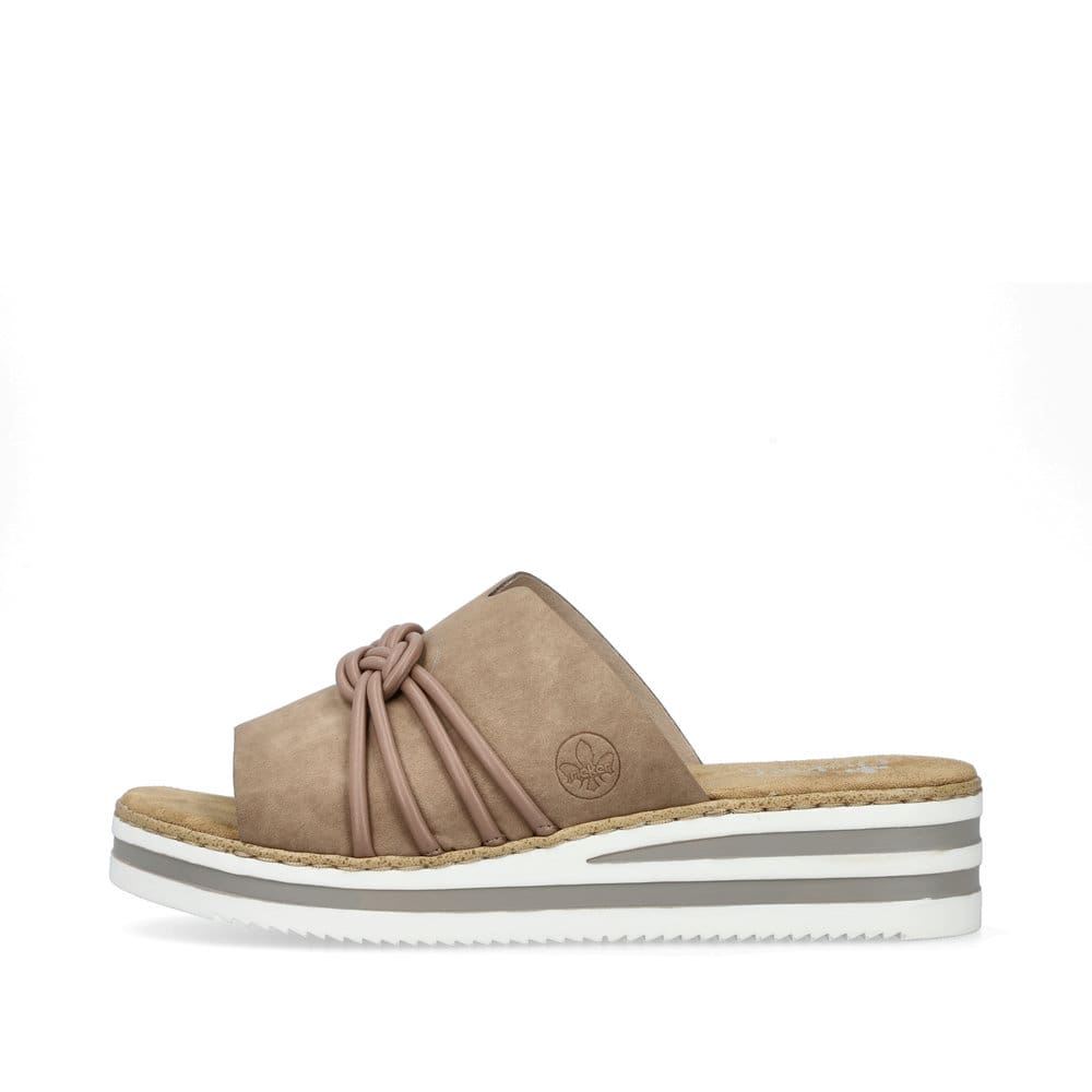 Rieker Schuhe | Damen Pantoletten braunbeige