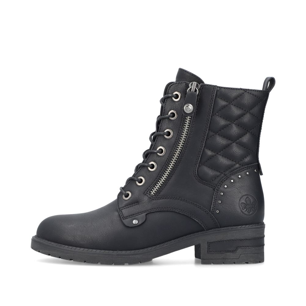 Rieker Schuhe | Damen Biker Boots nachtschwarz