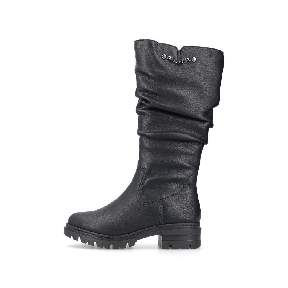 Rieker Schuhe | Damen Hochschaftstiefel nachtschwarz