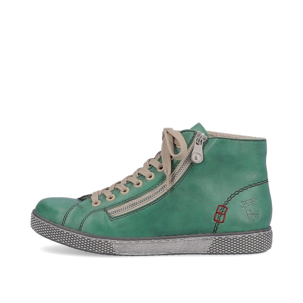 Rieker Schuhe | Damen Schnurschuhe smaragdgrun