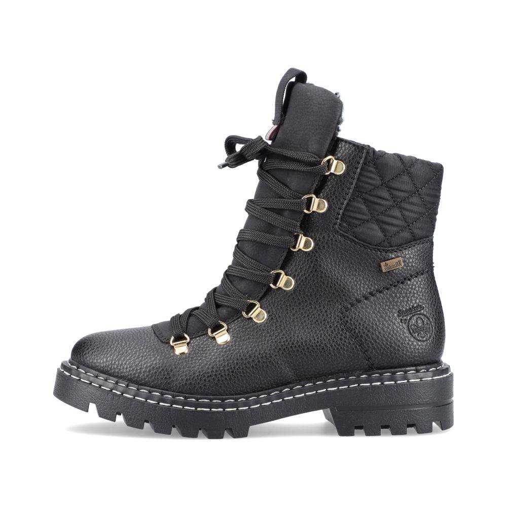 Rieker Schuhe | Damen Biker Boots nachtschwarz