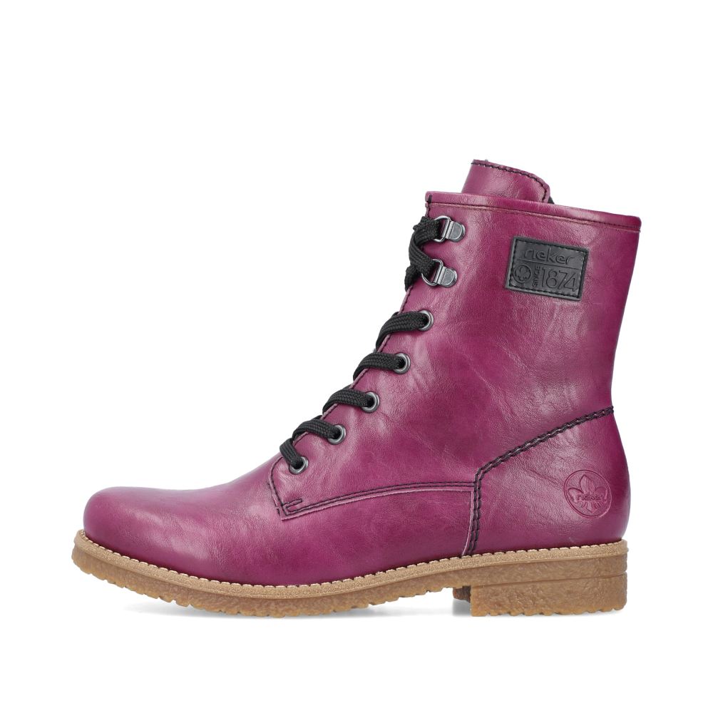 Rieker Schuhe | Damen Schnurstiefel aubergine