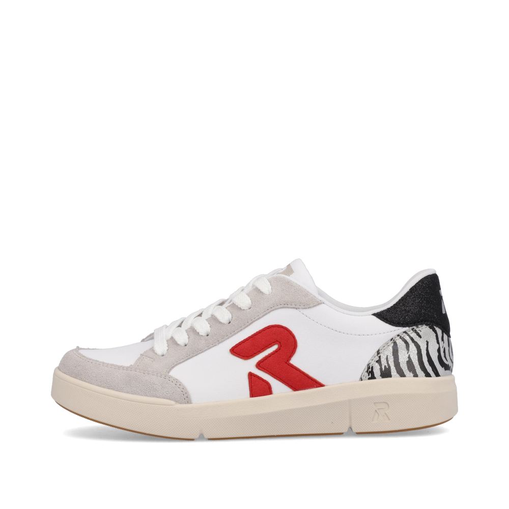 Rieker Schuhe | EVOLUTION Damen Sneaker Low swan-white arctic-grey zebra