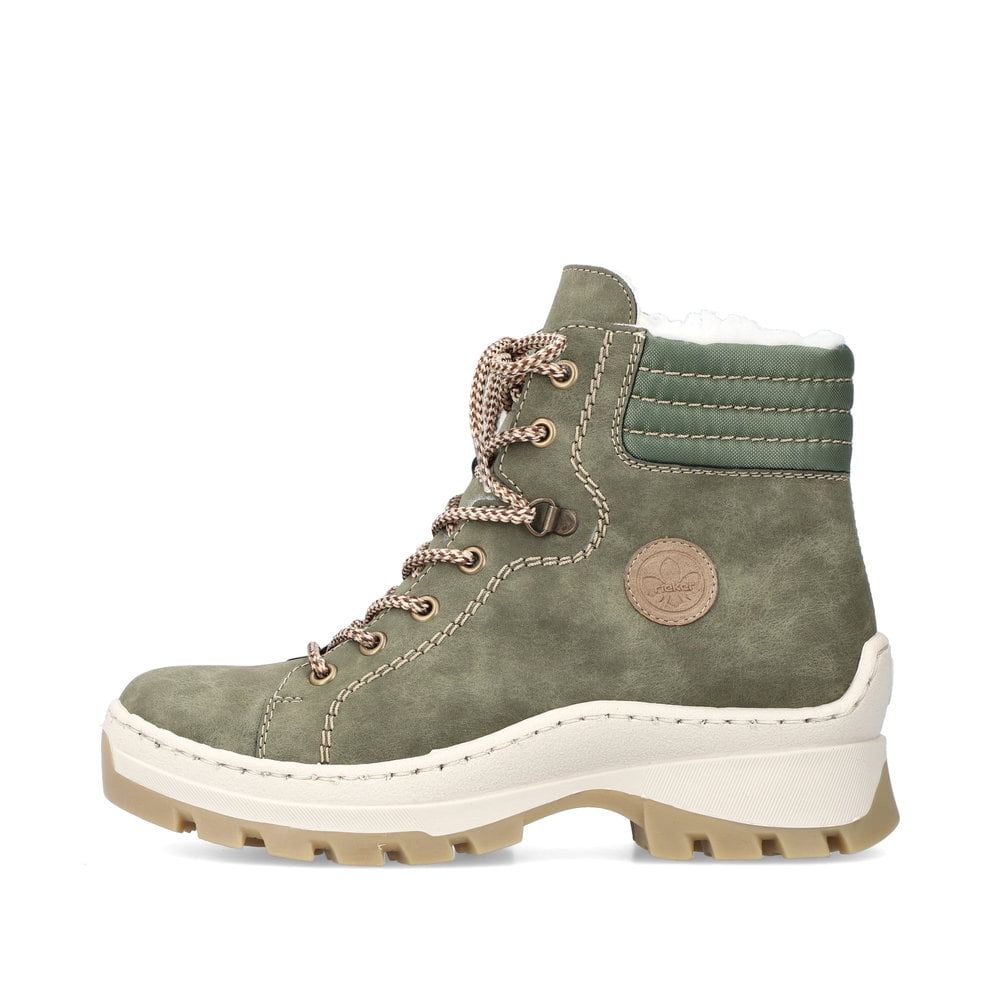 Rieker Schuhe | Damen Schnurstiefel laubgrun