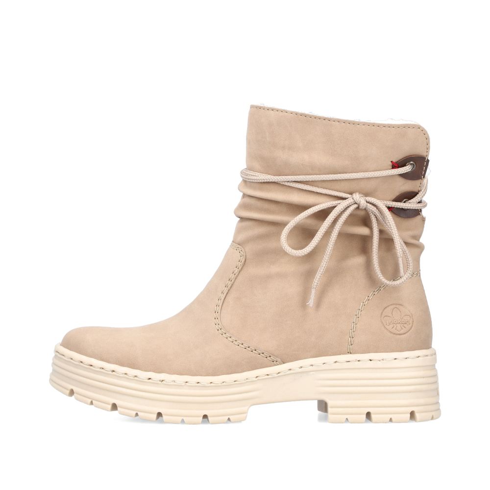 Rieker Schuhe | Damen Kurzstiefel cremebeige