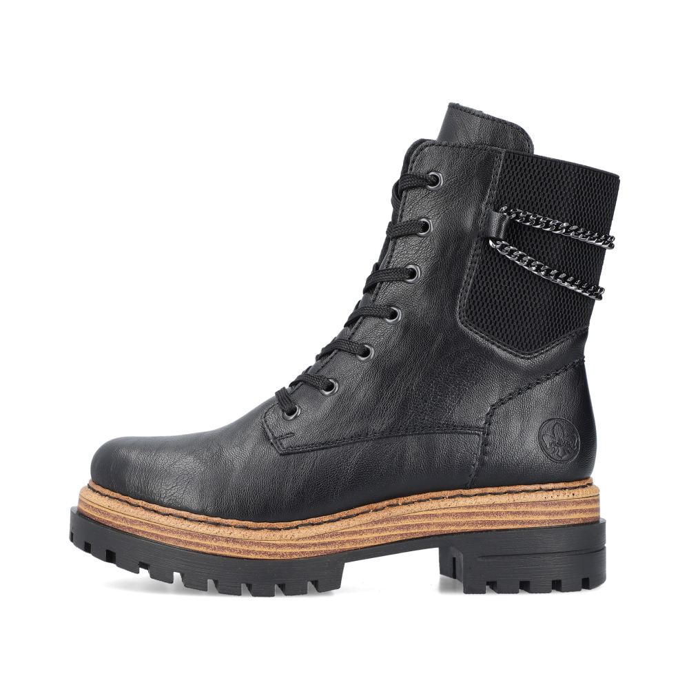 Rieker Schuhe | Damen Biker Boots asphaltschwarz