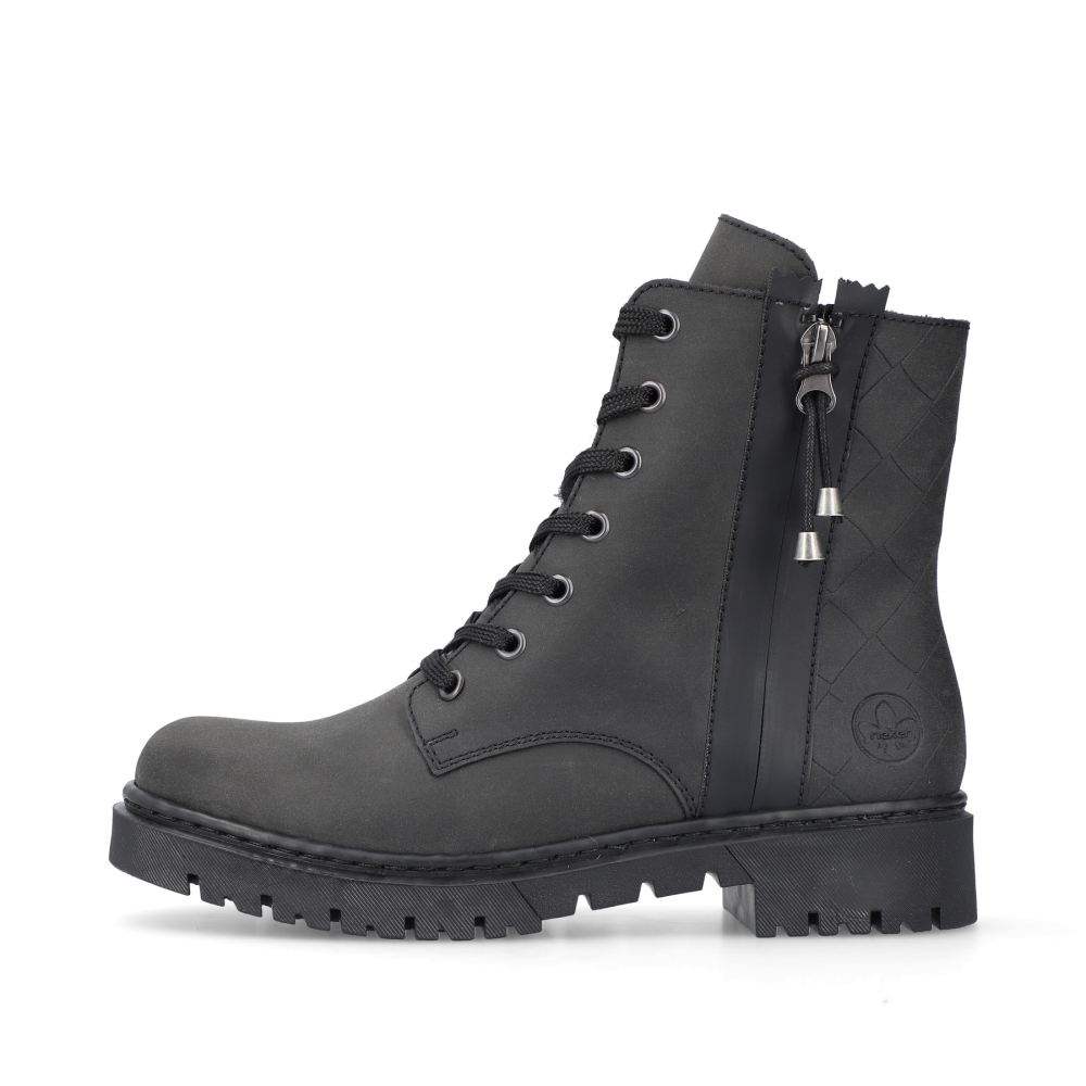 Rieker Schuhe | Damen Biker Boots tiefschwarz