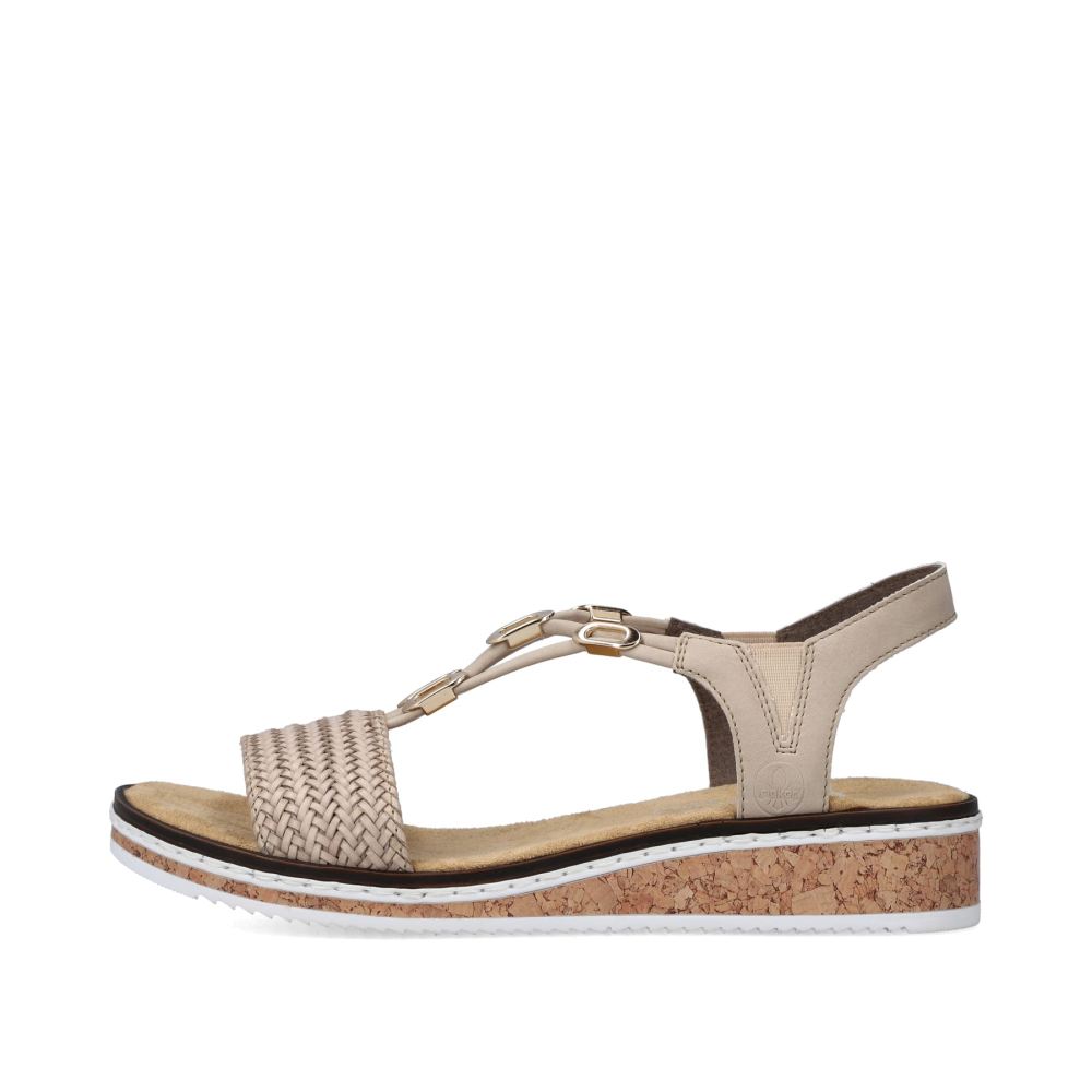 Rieker Schuhe | Damen Keilsandaletten beige