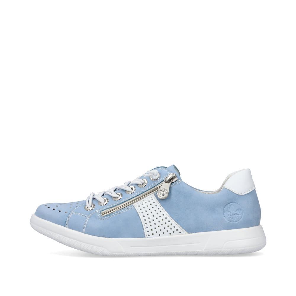 Rieker Schuhe | Damen Schnurschuhe himmelblau-weiss