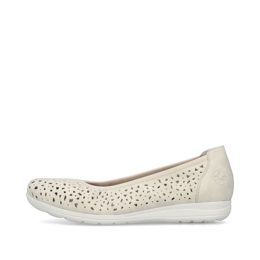 Rieker Schuhe | Damen Ballerinas helllbeige