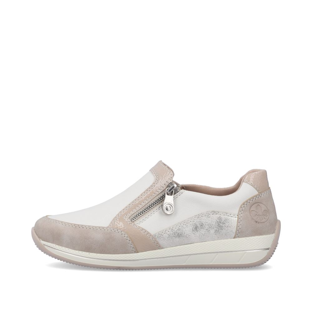 Rieker Schuhe | Damen Slipper cremeweiss