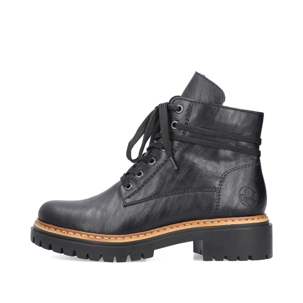 Rieker Schuhe | Damen Biker Boots nachtschwarz