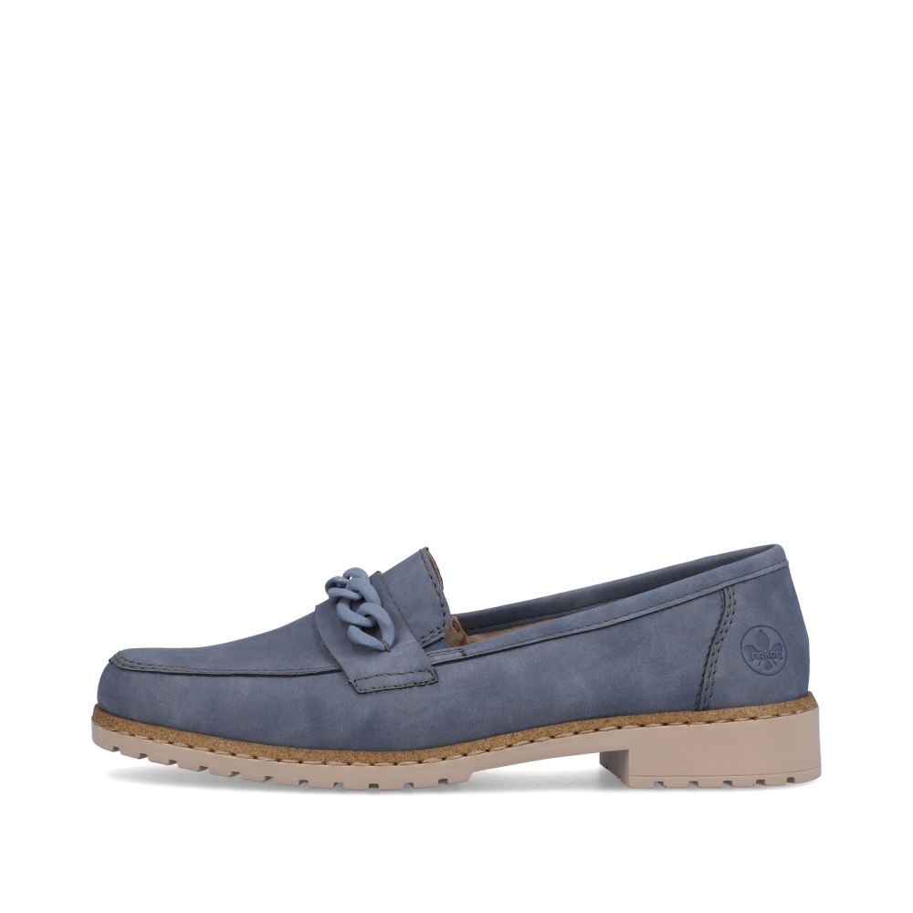 Rieker Schuhe | Damen Loafer himmelblau