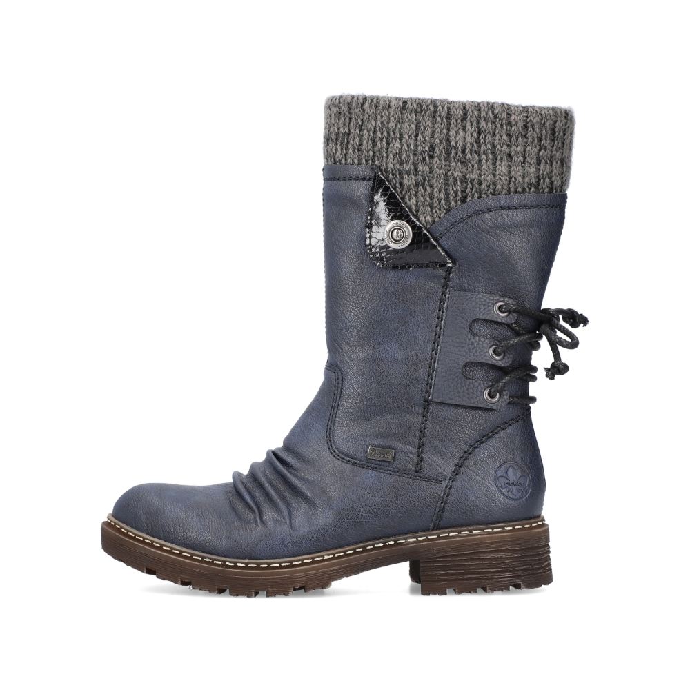 Rieker Schuhe | Damen Kurzstiefel schieferblau