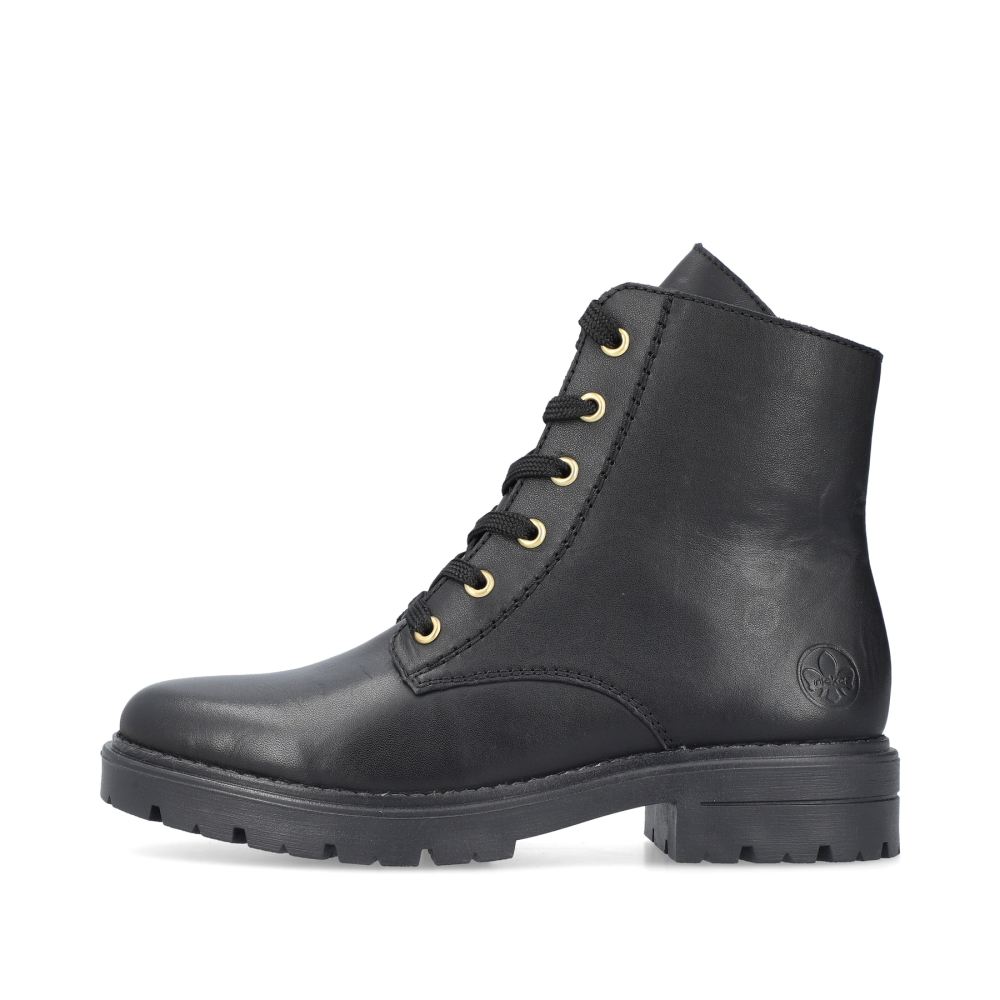 Rieker Schuhe | Damen Biker Boots glanzschwarz