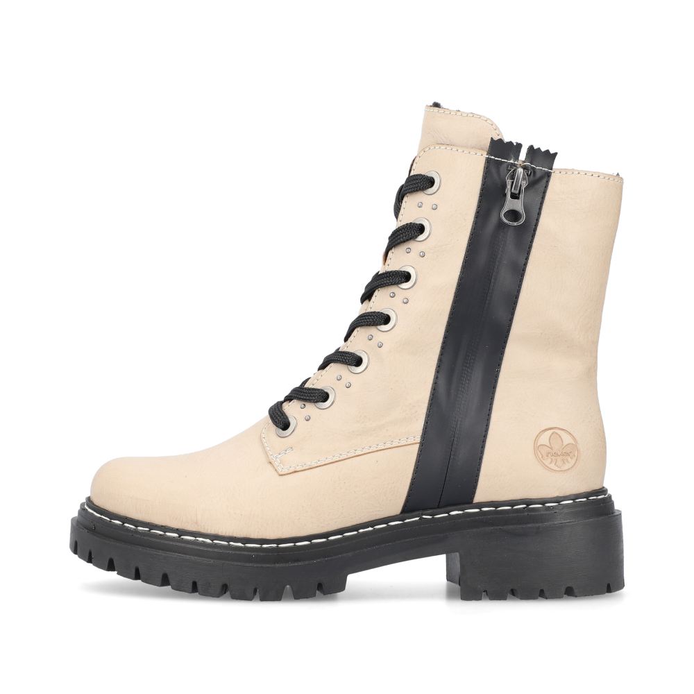 Rieker Schuhe | Damen Biker Boots vanillebeige