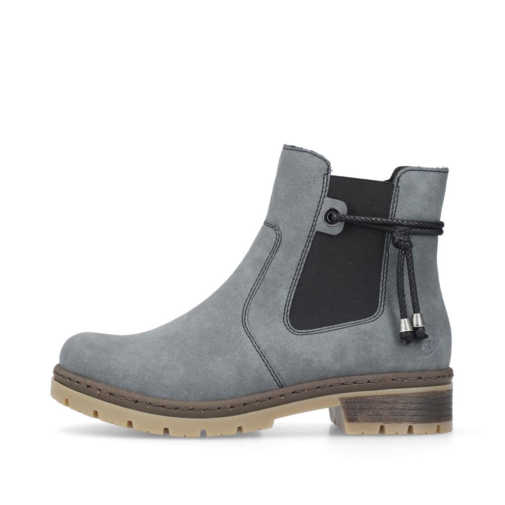 Rieker Schuhe | Damen Chelsea Boots graublau-schwarz