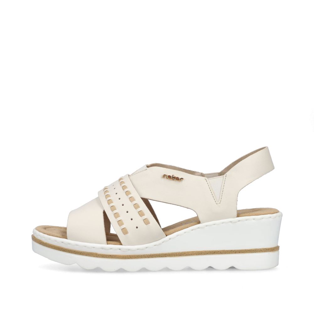 Rieker Schuhe | Damen Keilsandaletten hellbeige