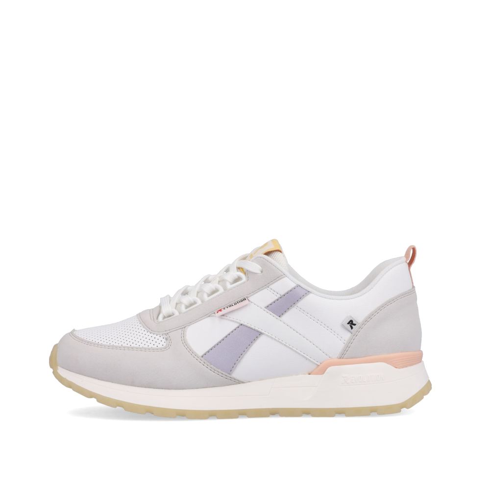 Rieker Schuhe | EVOLUTION Damen Sneaker Low swan-white clay-beige pastell