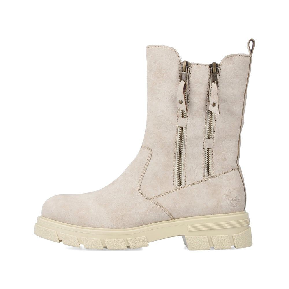 Rieker Schuhe | Damen Biker Boots sandbeige