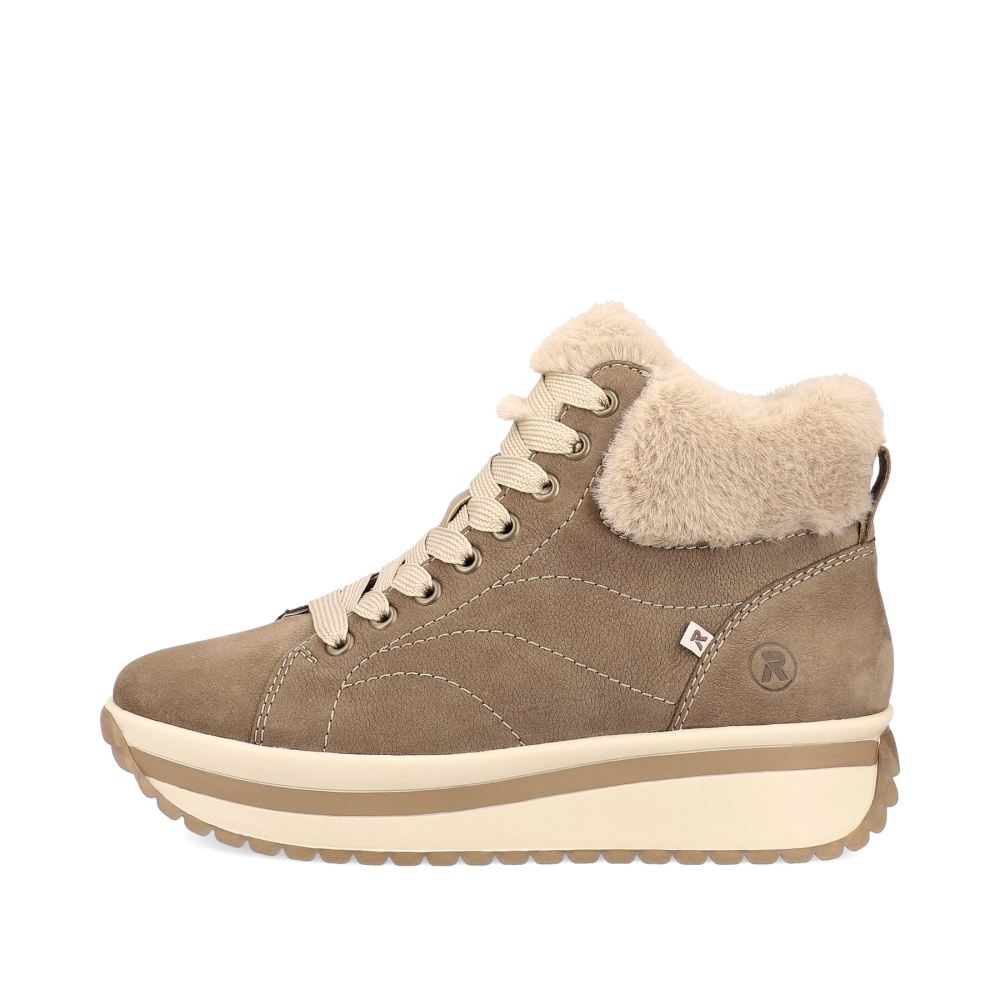 Rieker Schuhe | EVOLUTION Damen Sneaker High caramel-brown creme-beige