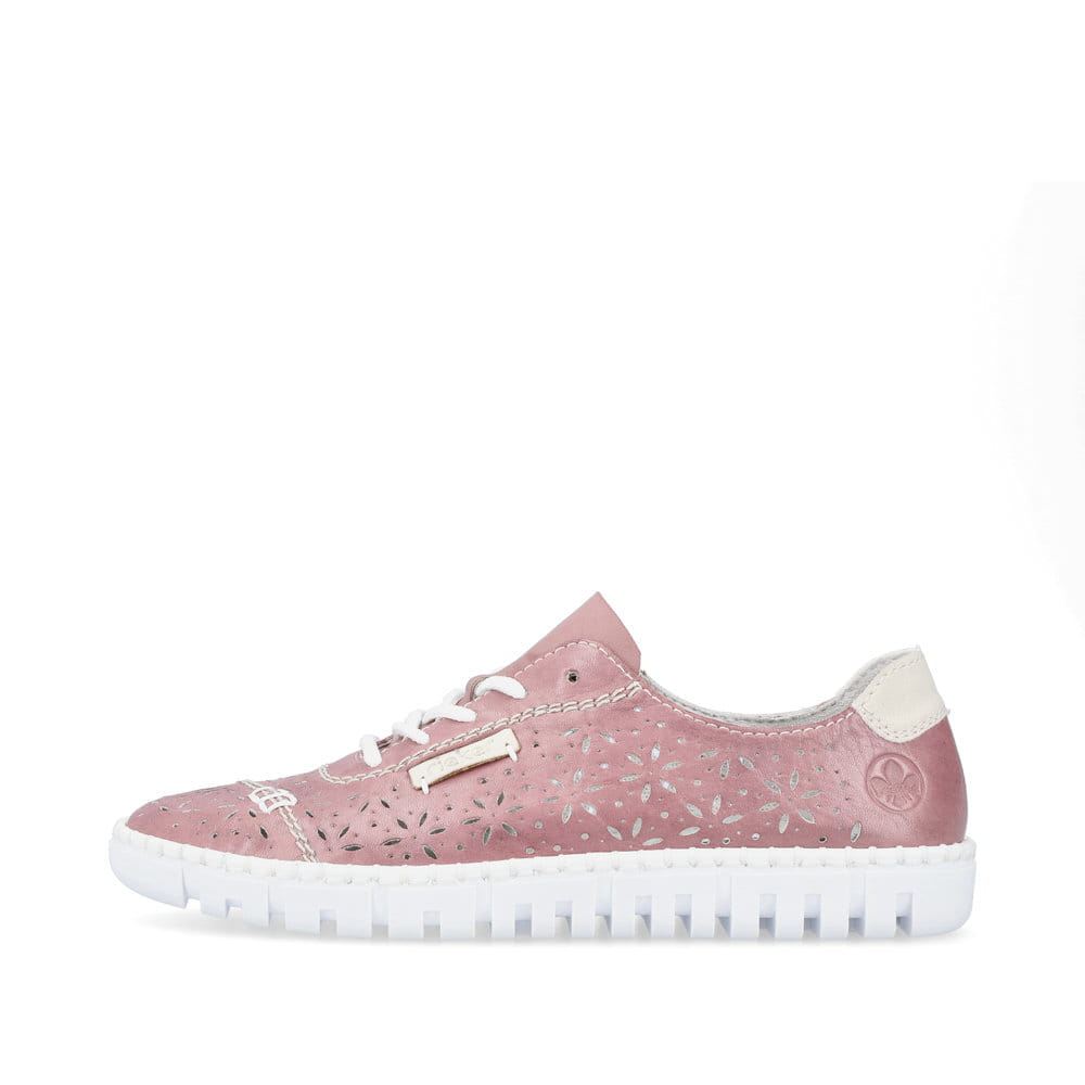 Rieker Schuhe | Damen Schnurschuhe blutenrosa