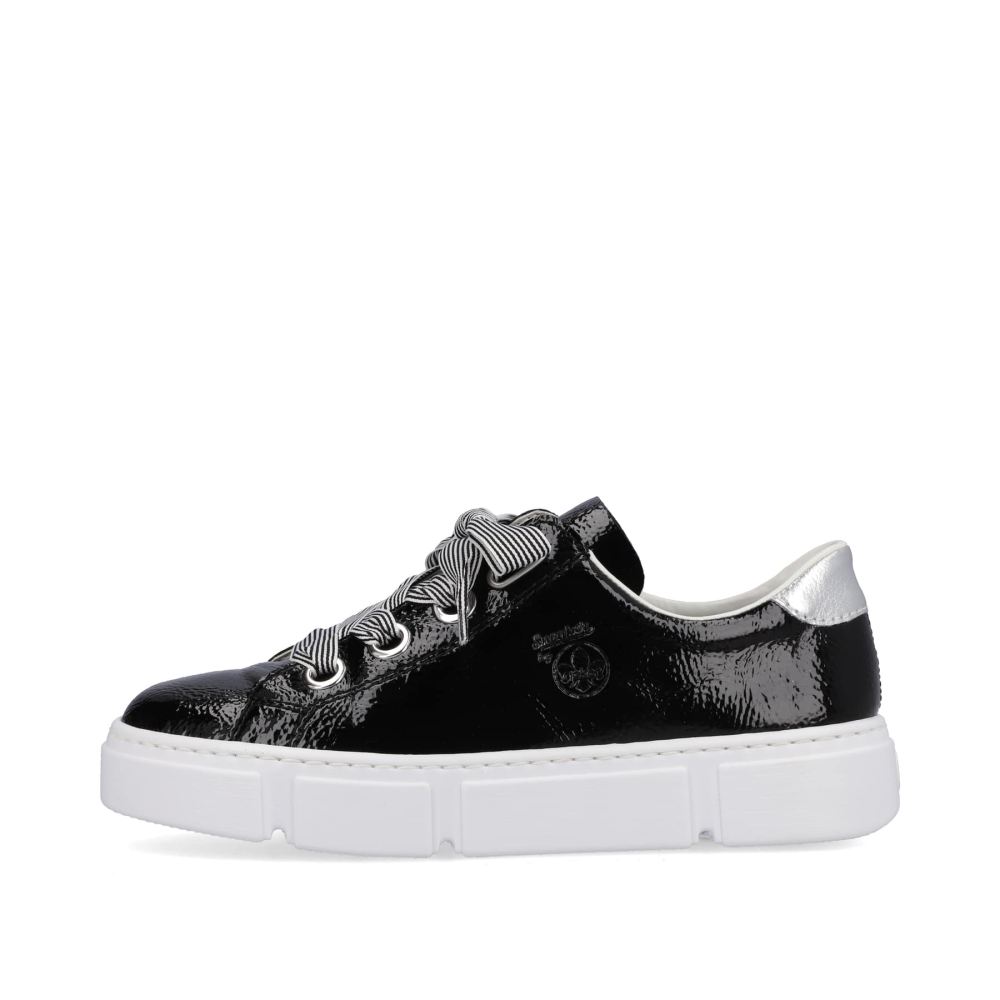 Rieker Schuhe | Damen Sneaker Low glanzschwarz