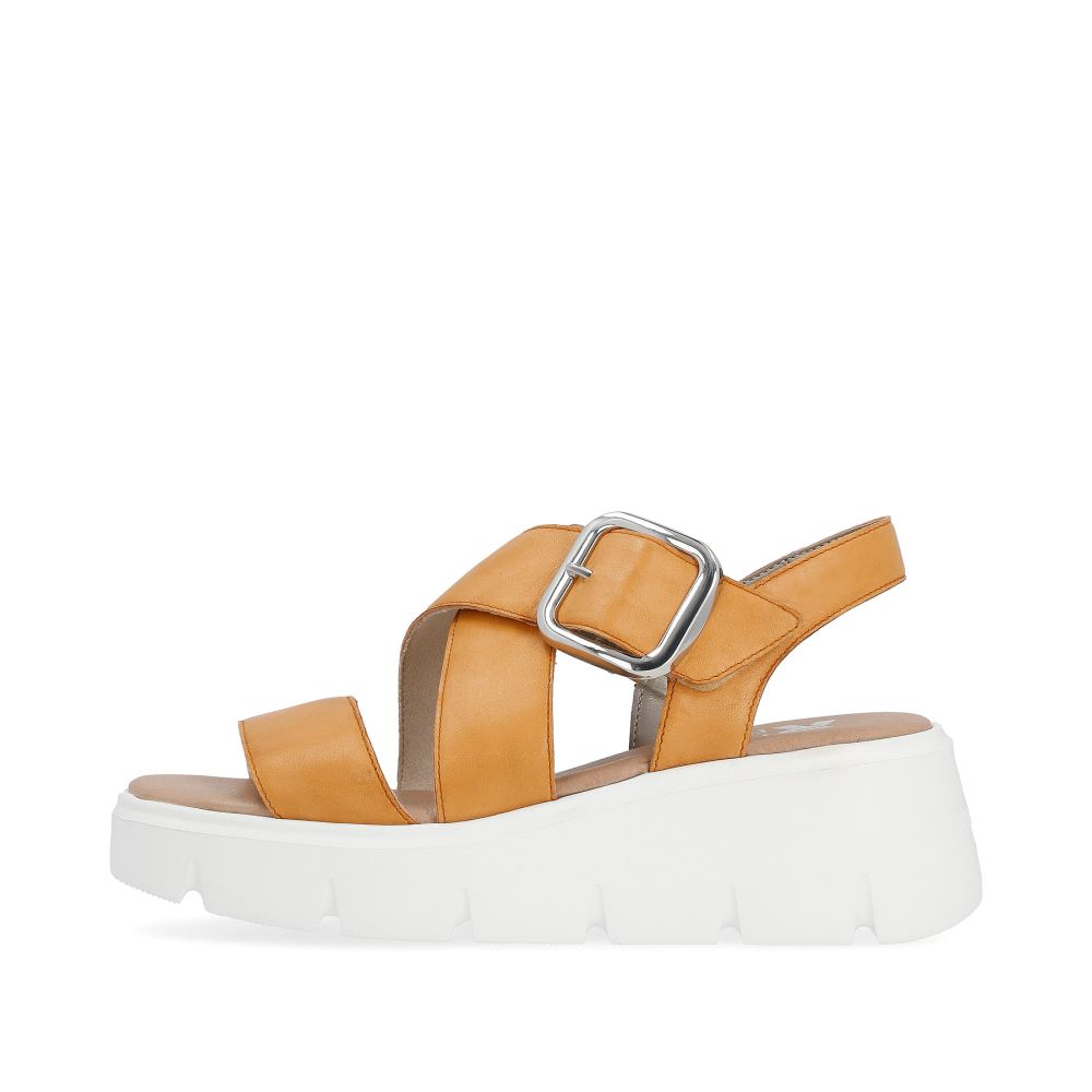 Rieker Schuhe | EVOLUTION Damen Keilsandaletten saffron