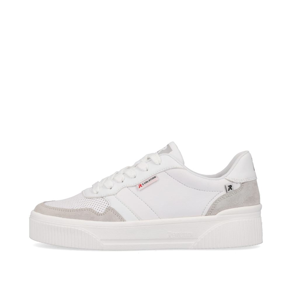 Rieker Schuhe | EVOLUTION Damen Sneaker Low swan-white stone-grey