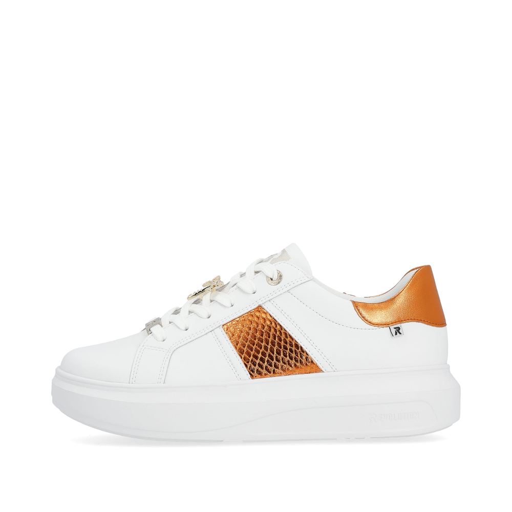 Rieker Schuhe | EVOLUTION Damen Sneaker Low pearl-white copper-metallic