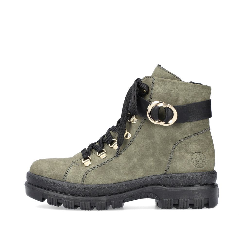 Rieker Schuhe | Damen Biker Boots laubgrun