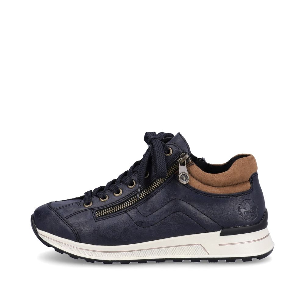 Rieker Schuhe | Damen Sneaker Low marineblau-braun